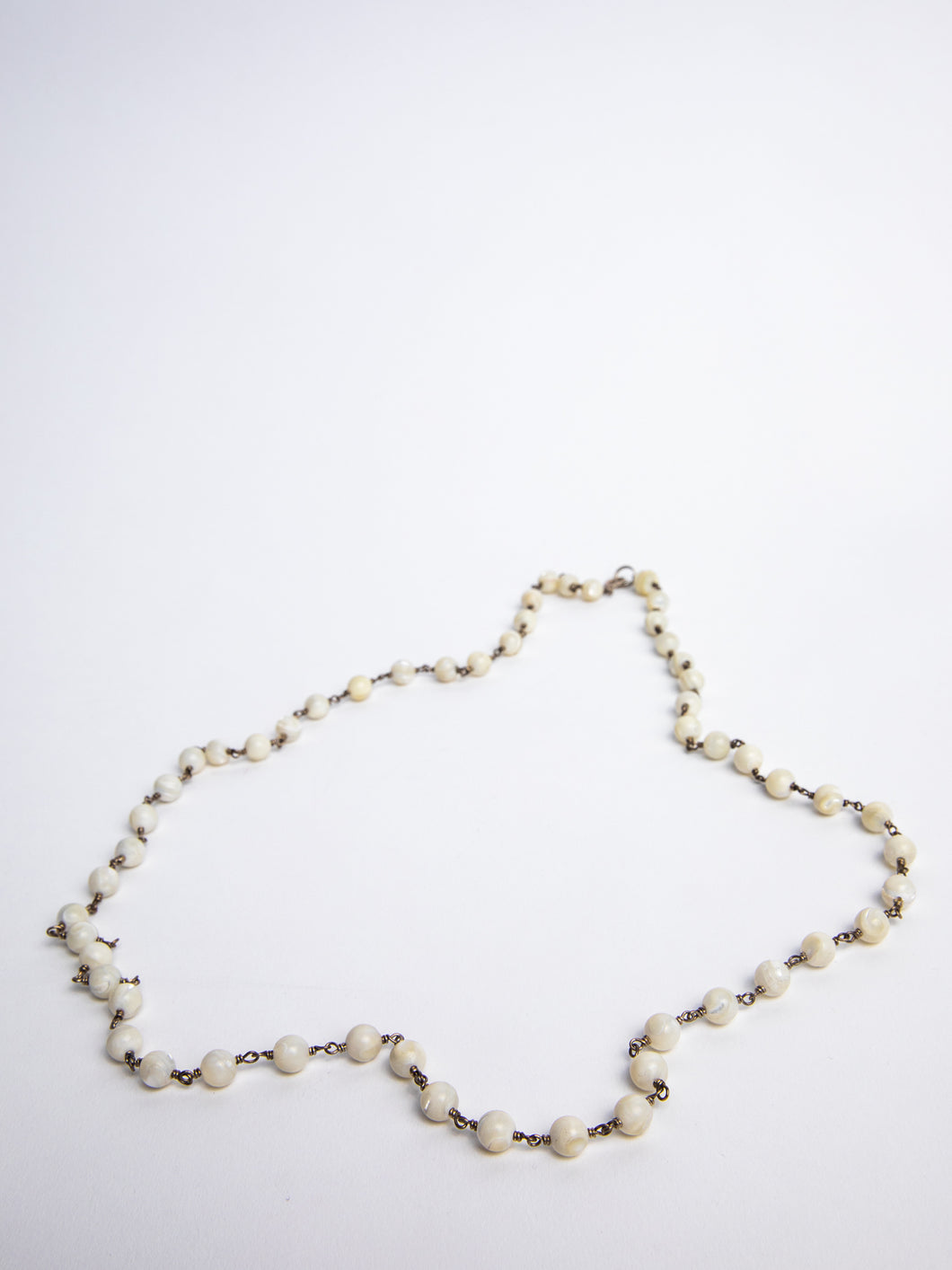 Vintage Bone Color Bead Necklace