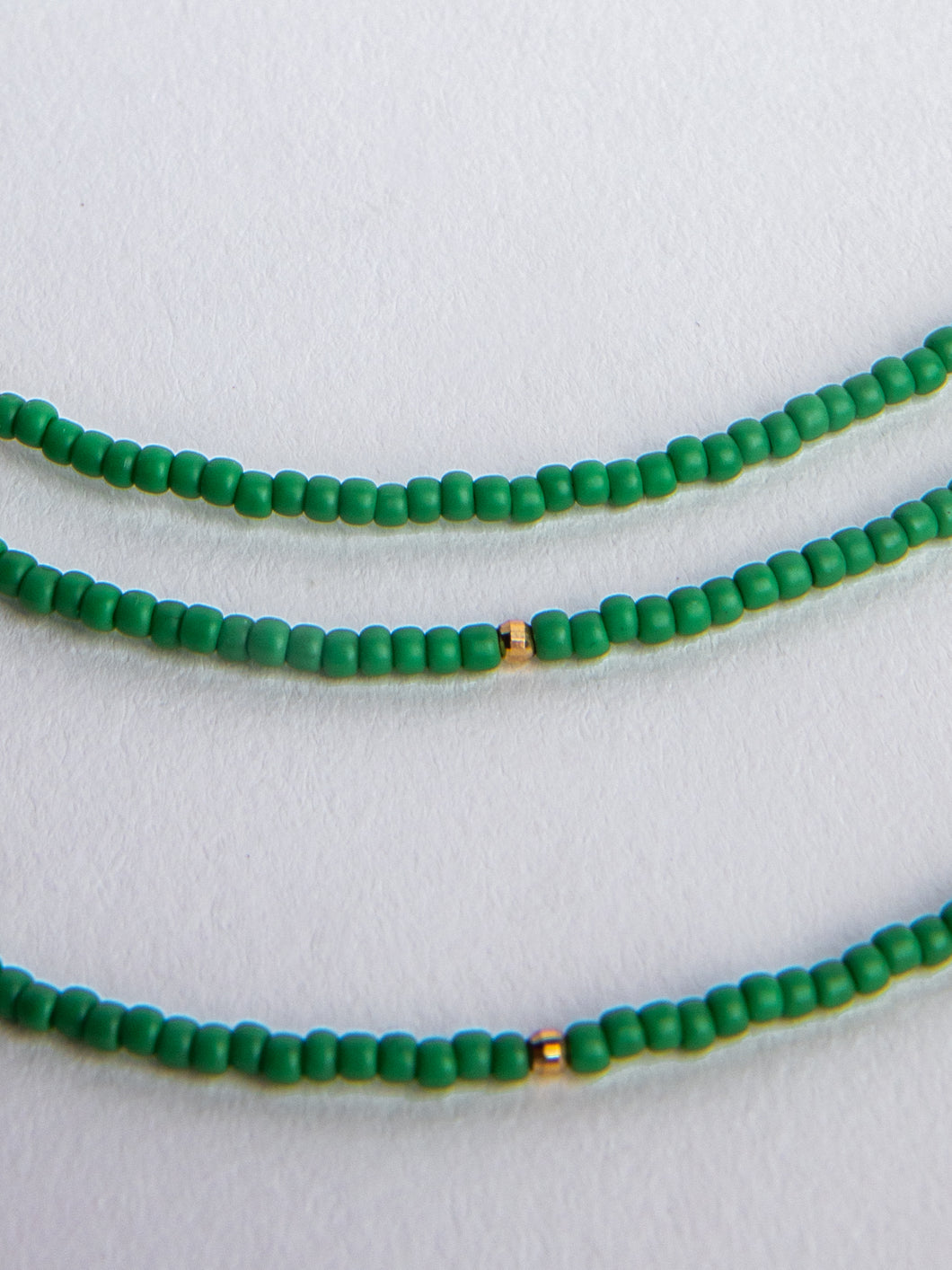 Green and Gold Bead Necklace