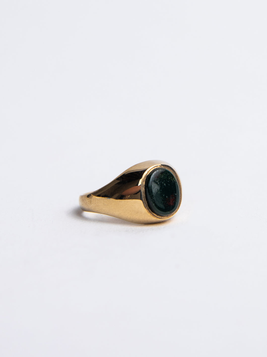 Vintage 9K Gold Blood Stone Signet Ring