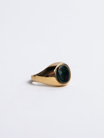 Vintage 9K Gold Blood Stone Signet Ring