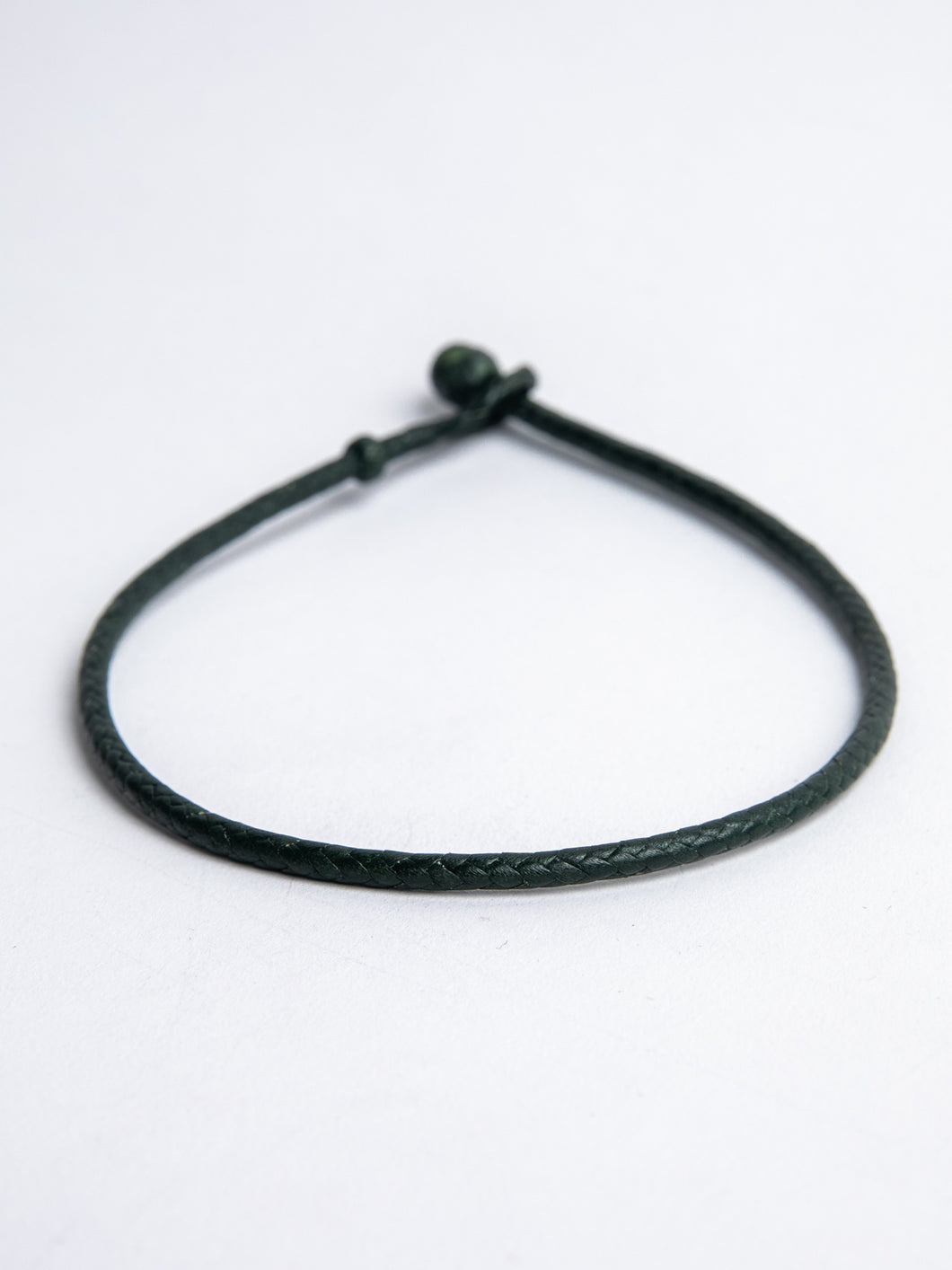 Leather Braided Choker in Green