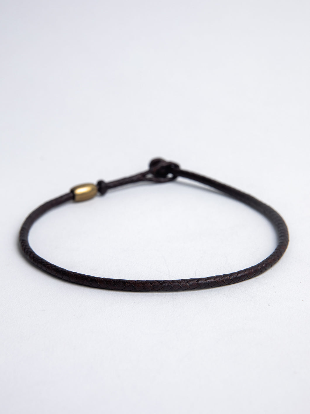 Leather Braided Choker in Brown
