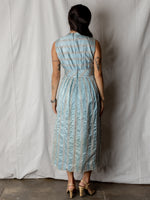 Vintage Dress in Blue Silk Stripe