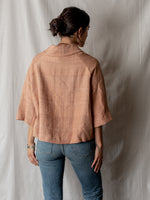 Annam Raw Silk Cropped Jacket in Rose