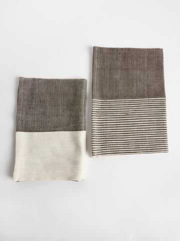 Tea Towel in Grey and Natural