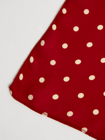 The Arc Petite Scarf in Red and White Microdot