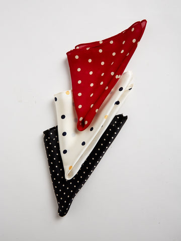 The Arc Petite Scarf in Red and White Microdot