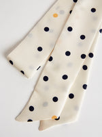 Silk Scarf by The Arc - Ivory, Yellow and Blue Polka Dot
