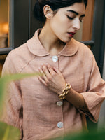 Annam Raw Silk Cropped Jacket in Rose