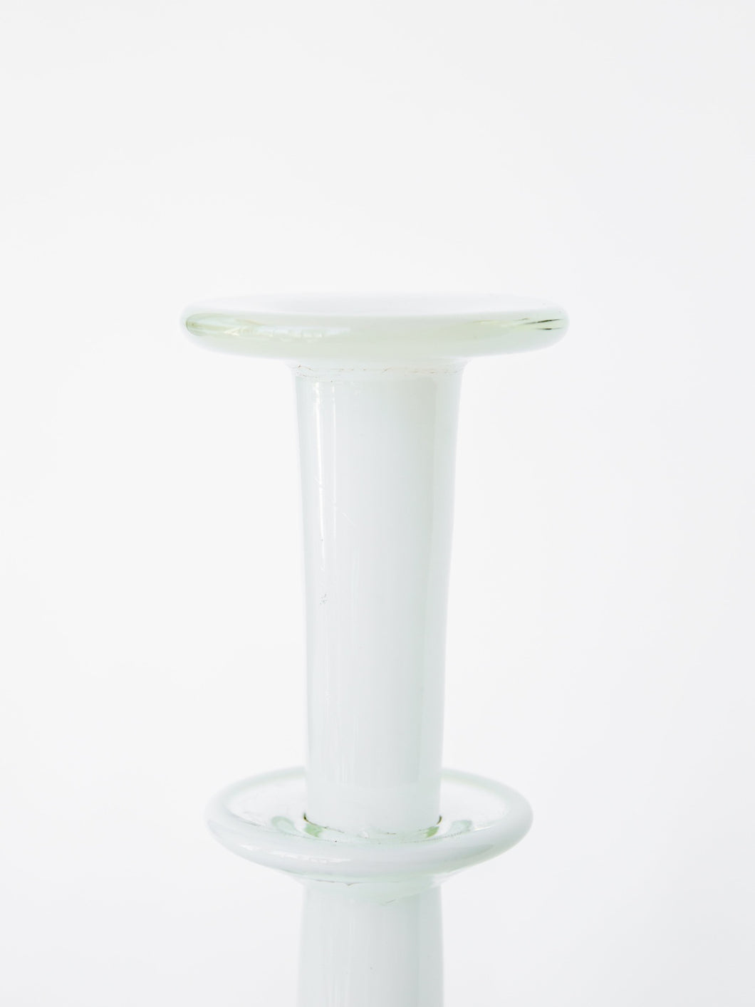 Vintage White Hand-Blown Glass Vase