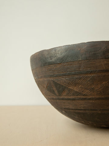 Medium Vintage Burkina Faso Hand Carved Milk Bowl