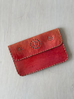 Lambskin Wallet with Floral Design in Poppy