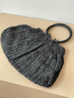 Black Woven Raffia Vintage Inspired Bag