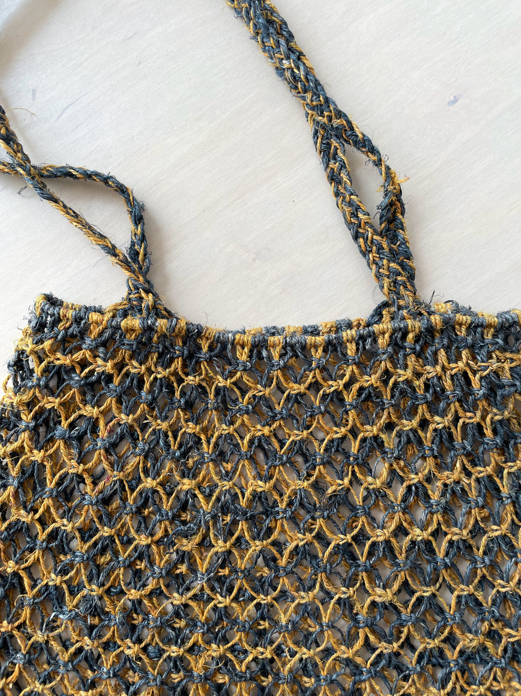 Hand Dyed Open Weave Jute Tote