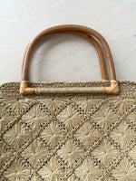Diamond Pattern Woven Handbag