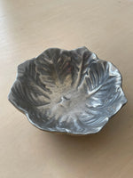Vintage Pewter Leaf Motif Bowl