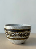 Vintage Ceramic Bowl with Tribal Design