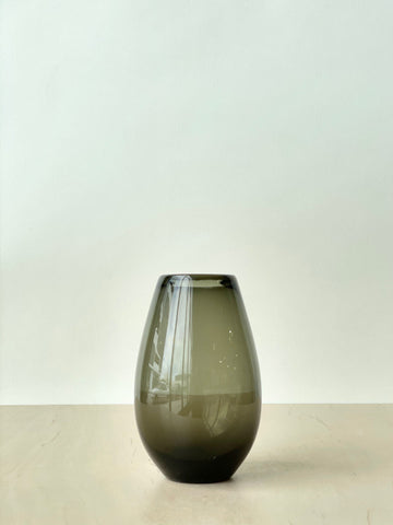 Vintage Smoked Glass Teardrop Vase