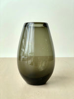 Vintage Smoked Glass Teardrop Vase