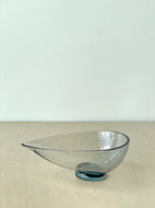 Vintage Kosta Blue Glass Triangle Dish