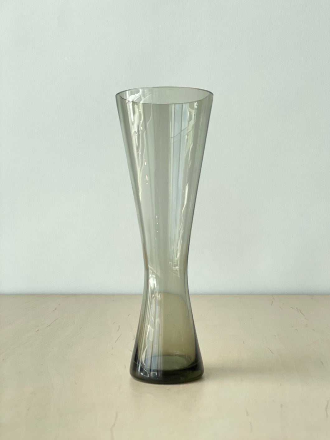 Vintage Smoked Hourglass Vase