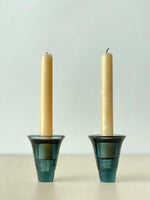 Vintage Indigo Crystal Candlestick Holders