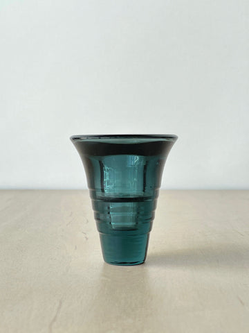 Vintage Indigo Crystal Candlestick Holders