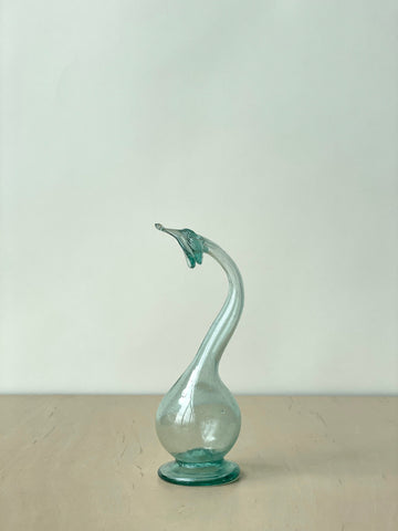 Vintage Curved Glass Bud Vase