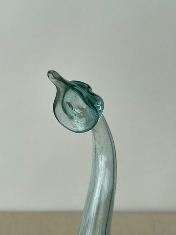 Vintage Curved Glass Bud Vase