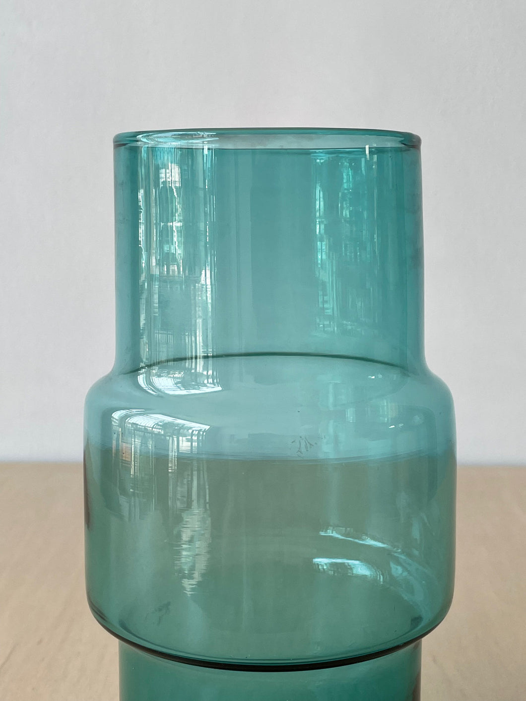 Vintage Teal Glass Vase