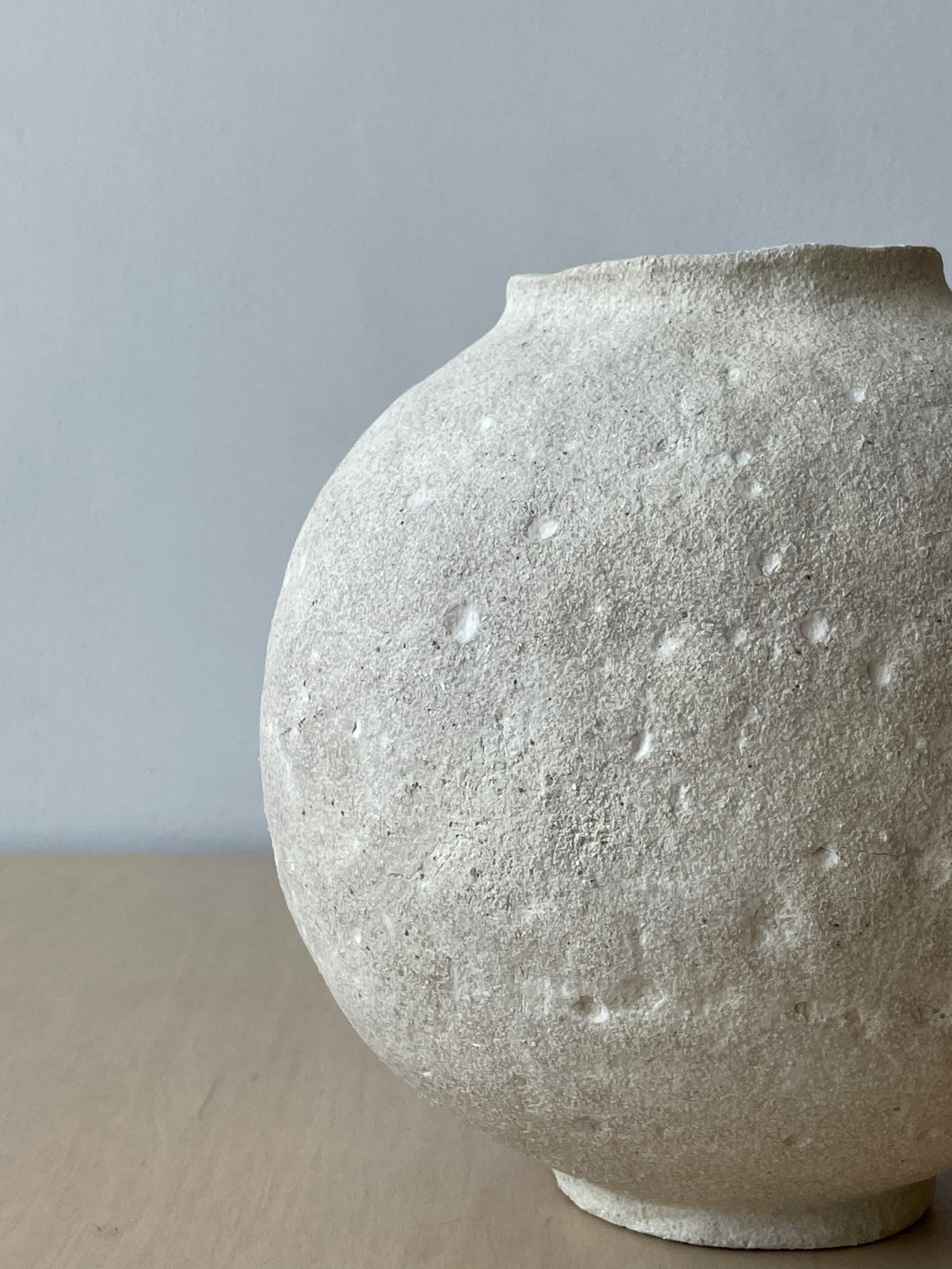 Unglazed Stoneware Moon Vessel