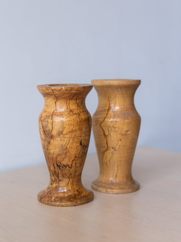 Vintage Burled Candlestick Holders