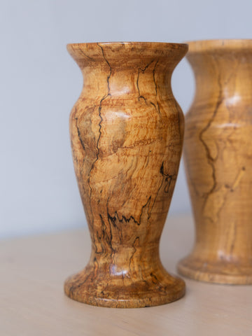 Vintage Burled Candlestick Holders
