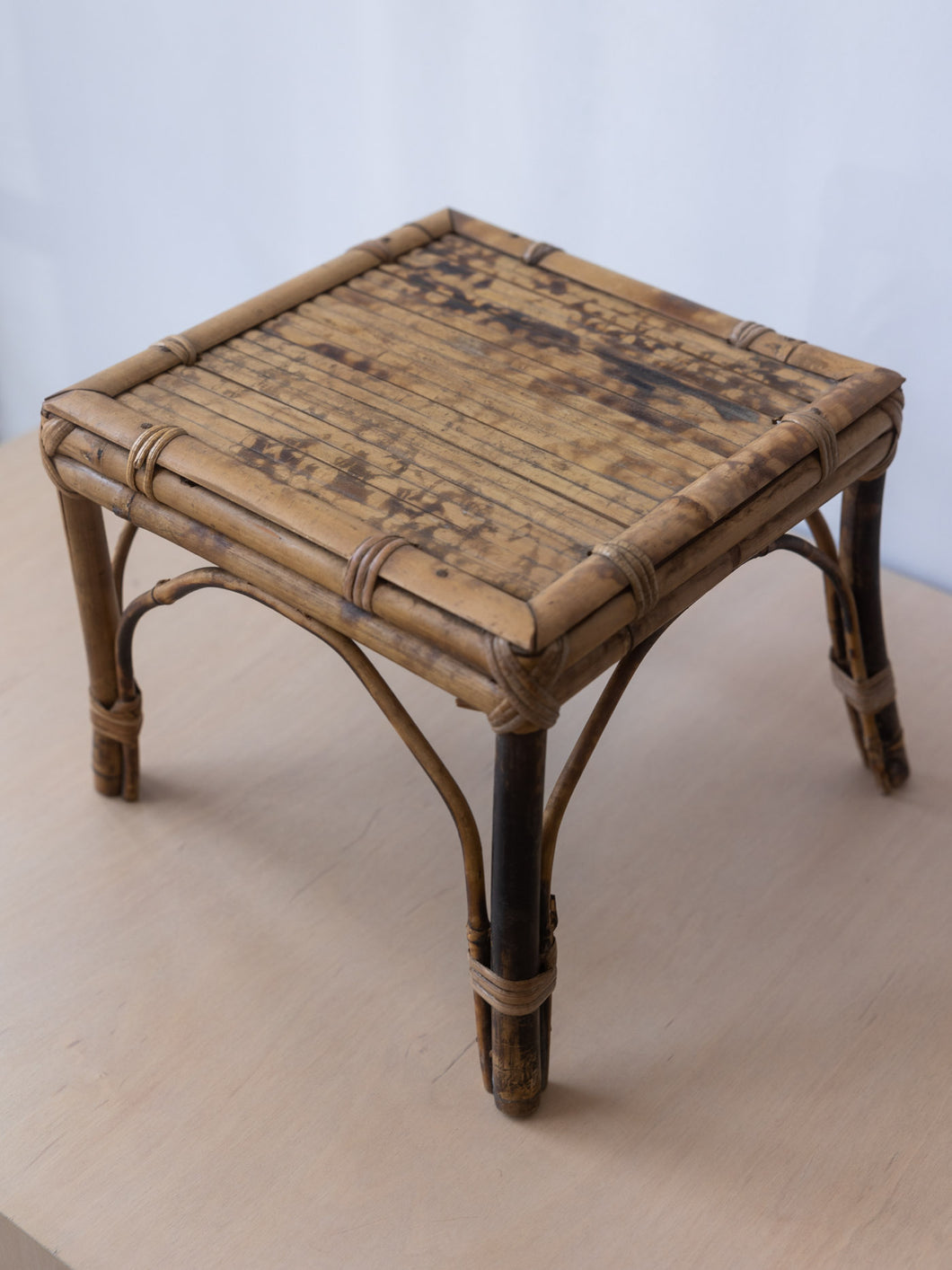 Vintage Bamboo and Rattan Stool