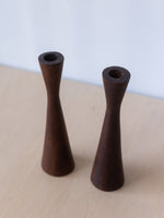 Mid Century Rosewood Candlestick Holders