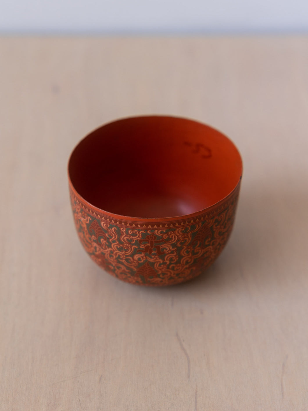 Hand Painted Lacquered Gourd Bowl