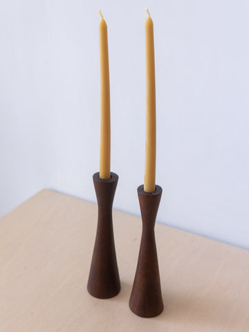 Mid Century Rosewood Candlestick Holders