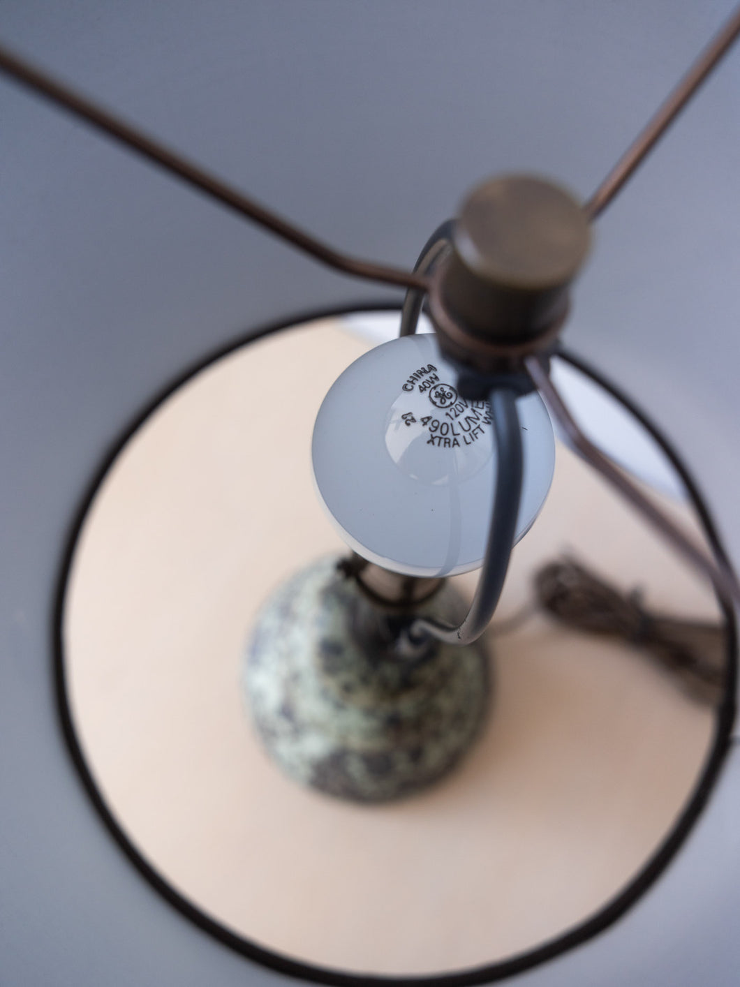 Cairn Small Stack Lamp with Linen Shade