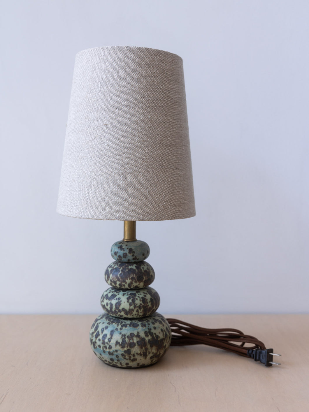 Cairn Small Stack Lamp with Linen Shade