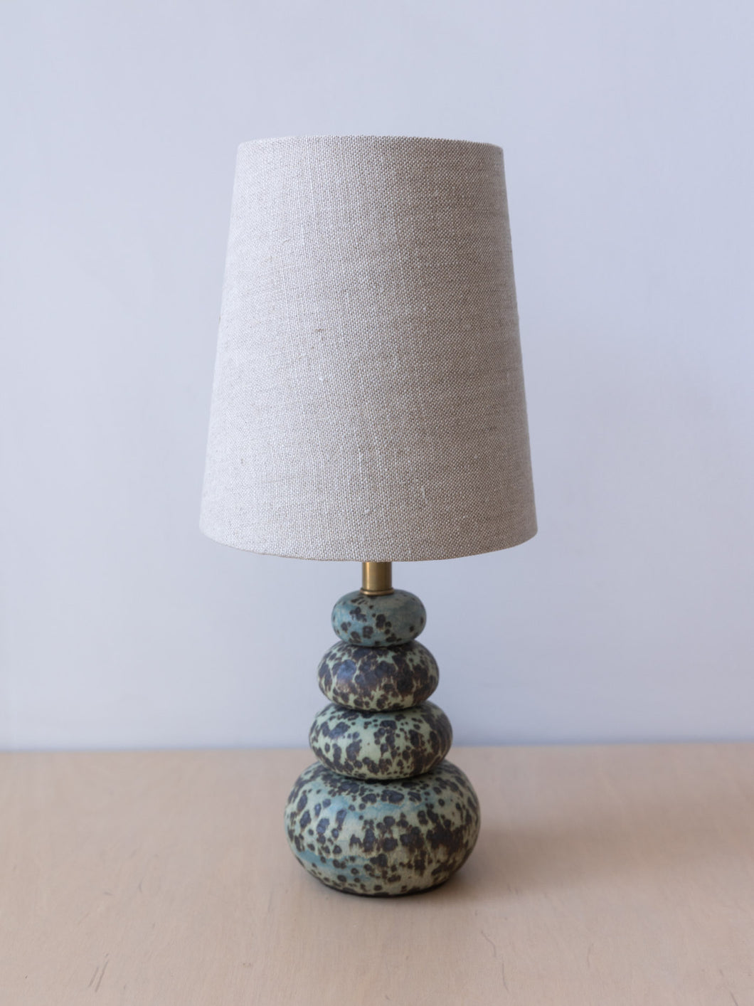 Cairn Small Stack Lamp with Linen Shade