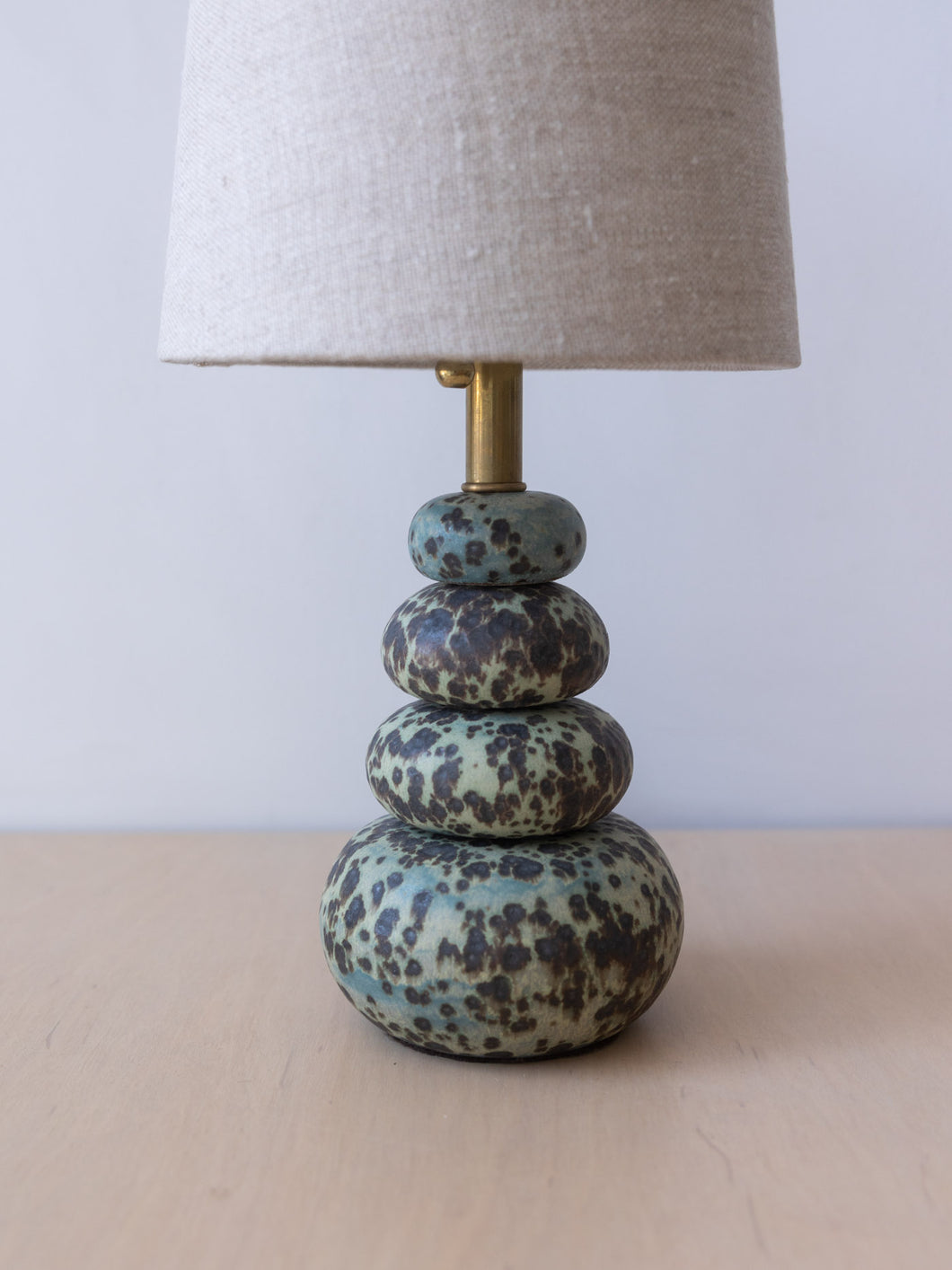 Cairn Small Stack Lamp with Linen Shade
