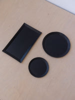 Black Round Metal Tray, Medium