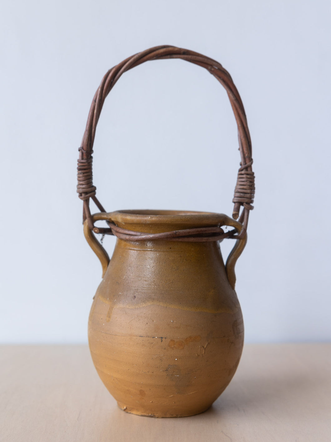 Vintage Terra Cotta Vase with Handle