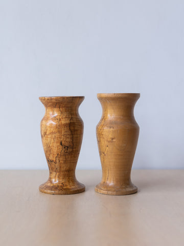 Vintage Burled Candlestick Holders
