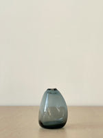 Tall Triangle Glass Vase Indigo