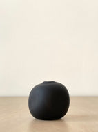 Cube Riverstone Glass Bud Vase Matte Black