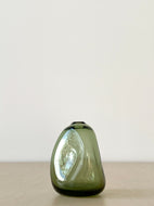Tall Triangle Glass Vase In Forest Green