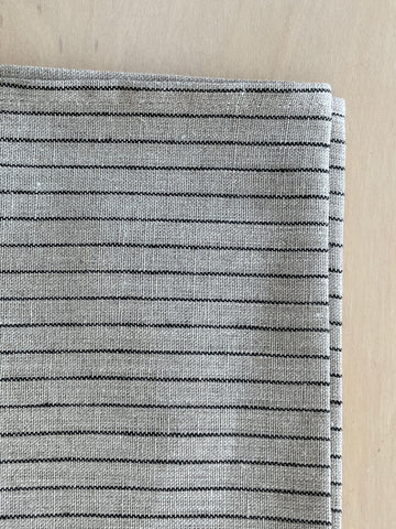 Linen Tea Towel, Natural with Black Stripe