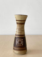 Vintage Taupe and Brown Ceramic Vase