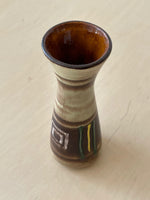 Vintage Taupe and Brown Ceramic Vase